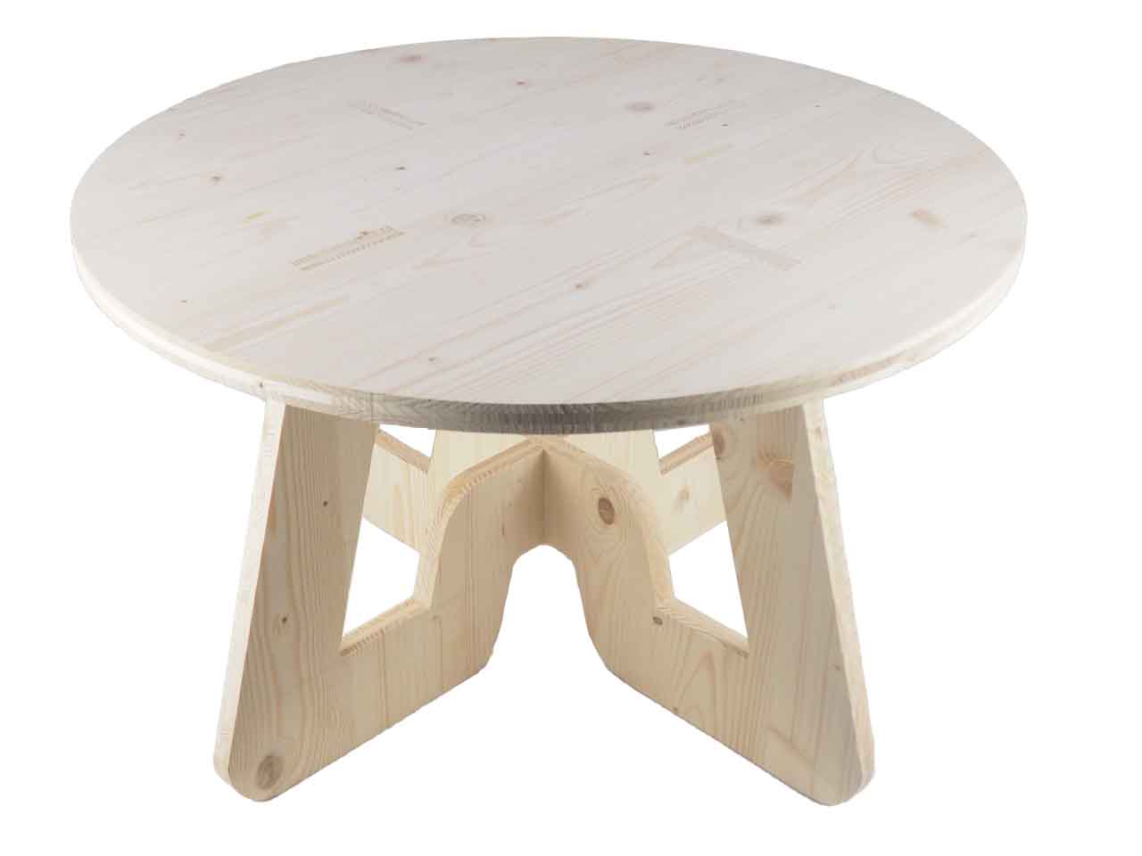 Petite table basse de salon en bois brute vue de dessus
